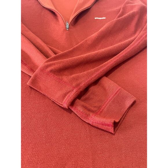 Patagonia Capilene Midweight Capilene Quarter Zip Baselayer Burnt Orange Size L - Picture 6 of 11